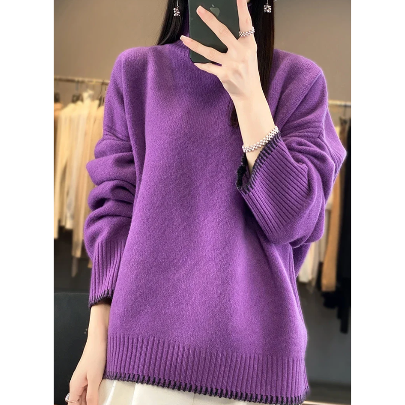 Soft Oversized Long Sleeve Women's Knit Sweater