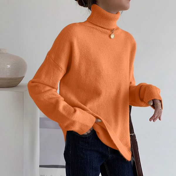Soft Oversized Chunky Winter Turtleneck Sweater - OutfitLondon