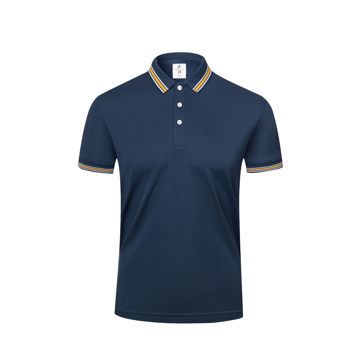 Men's Casual Cotton Short-Sleeve Polo Shirt with Lapel Collar