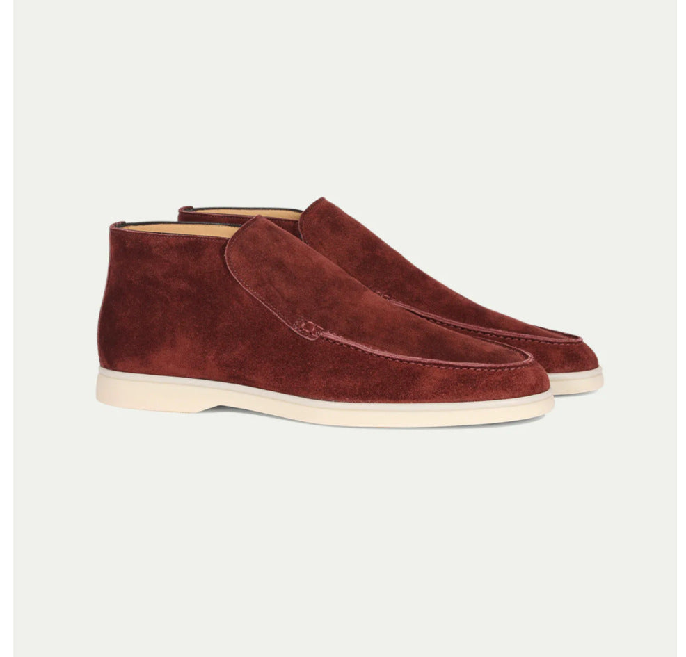 Men's Classic Leather Flat Heel Penny Loafers