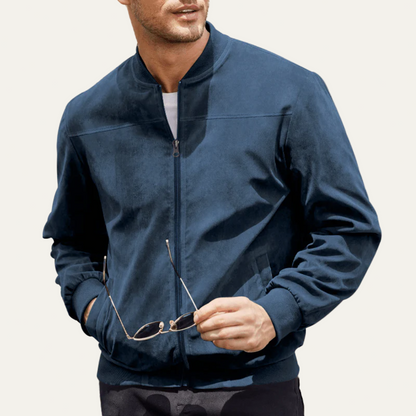Men's Faux Leather Bomber Coat