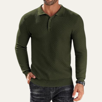 Slim Fit Breathable Men's Knit Polo Shirt