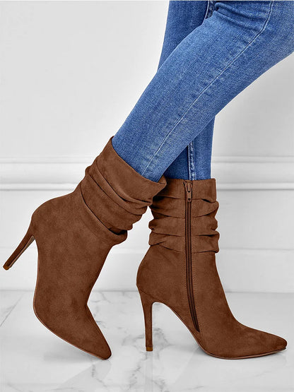 Chic Pointed Toe High Heel Booties
