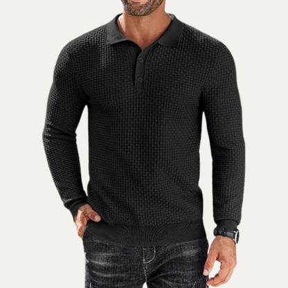 Slim Fit Breathable Men's Knit Polo Shirt