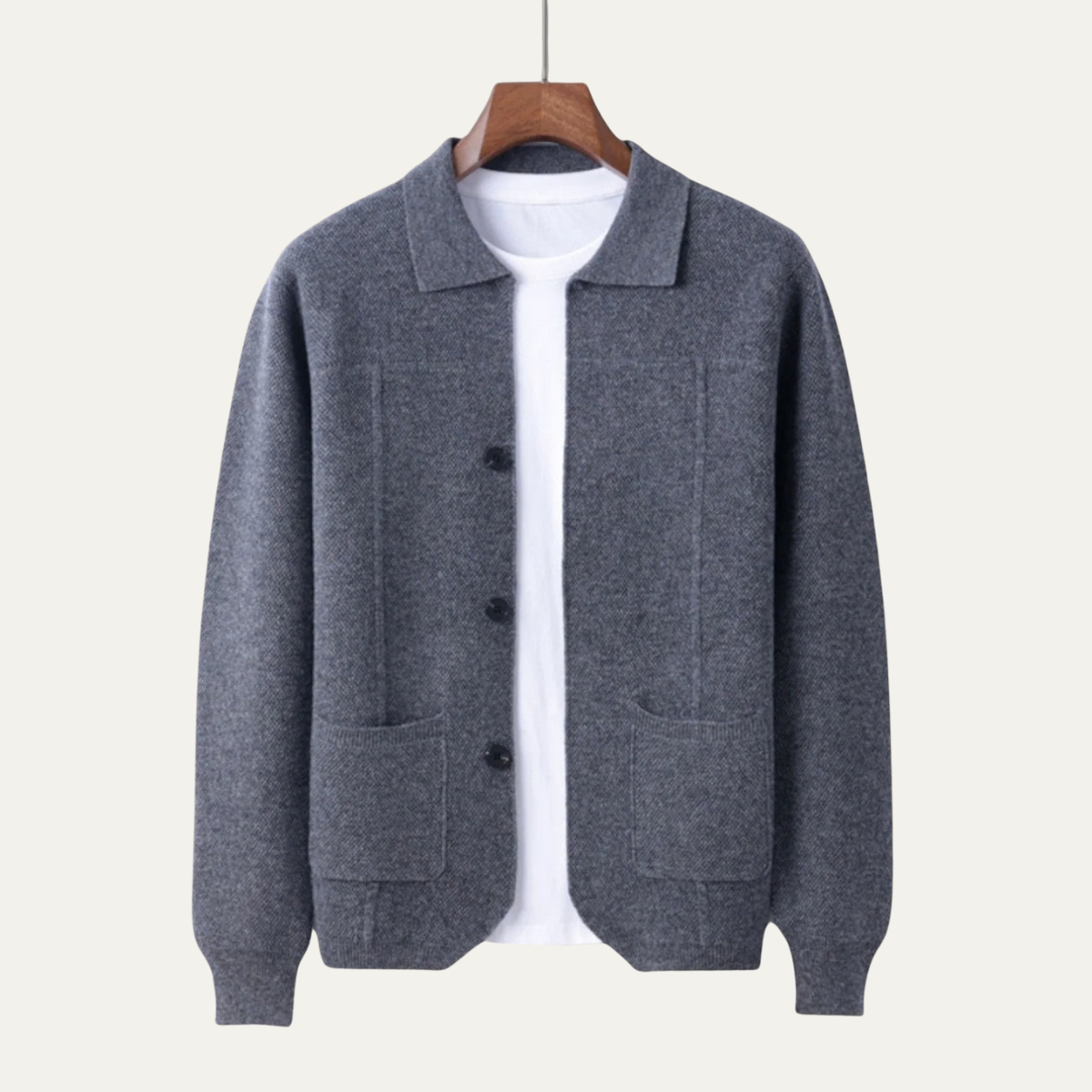 Men's Stylish Crew Neck Knit Cardigan Sweater