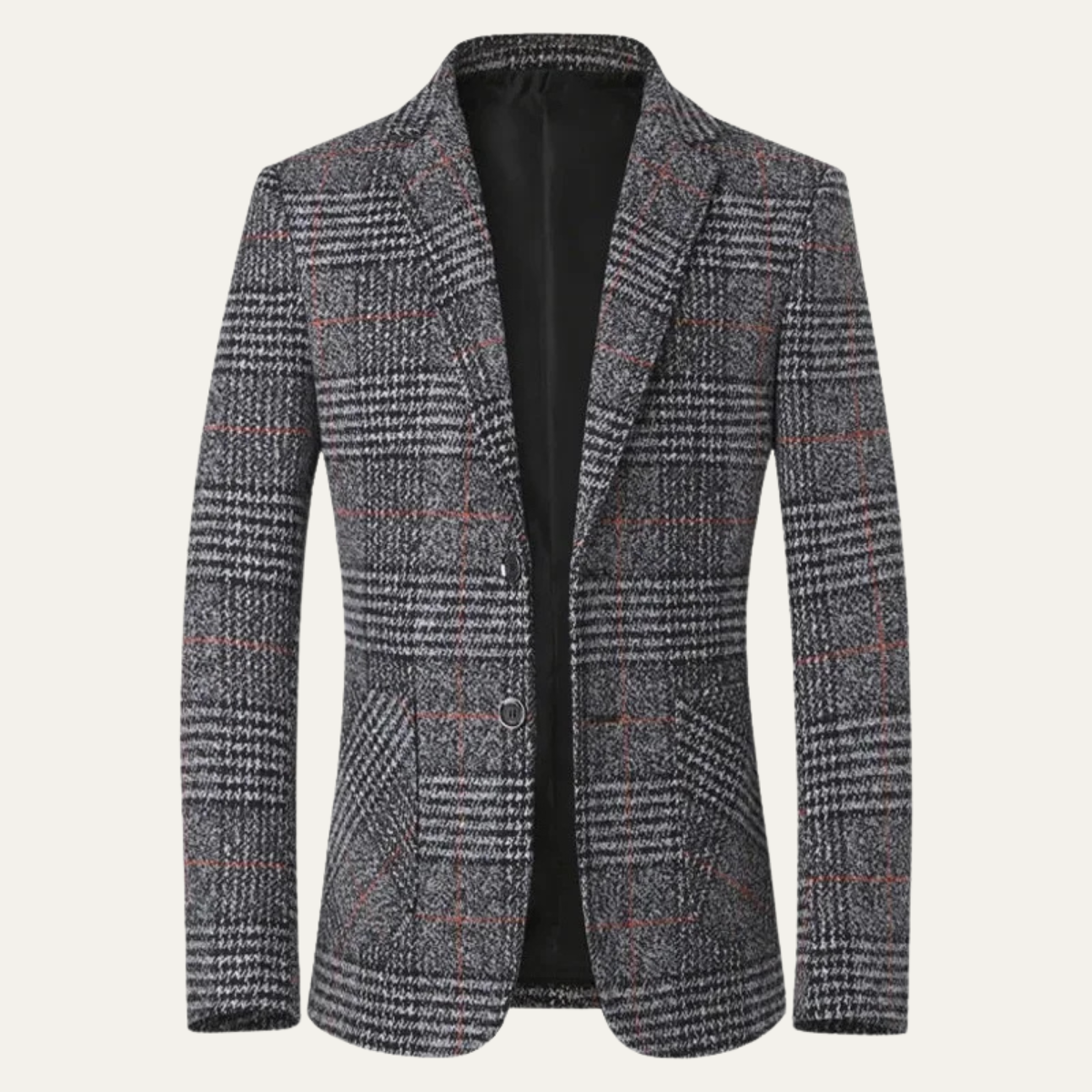 Traditional Plaid Tweed Men's Blazer Jacket
