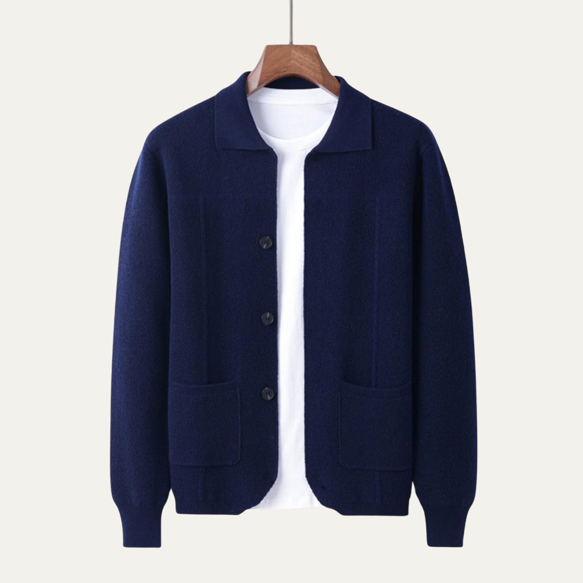 Men's Stylish Crew Neck Knit Cardigan Sweater