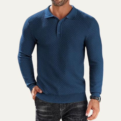 Slim Fit Breathable Men's Knit Polo Shirt