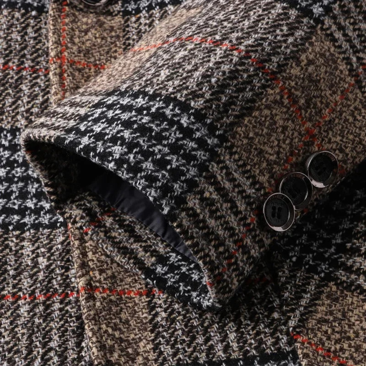 Traditional Plaid Tweed Men's Blazer Jacket