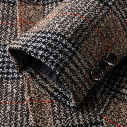 Traditional Plaid Tweed Men's Blazer Jacket