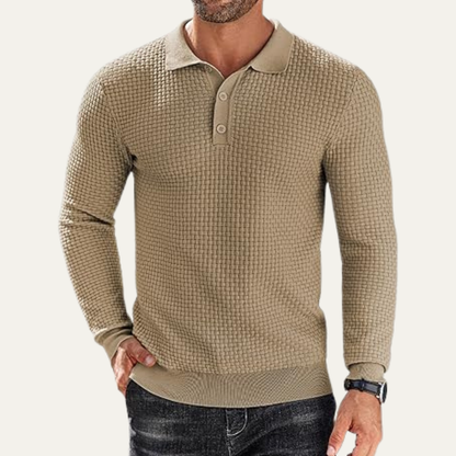 Slim Fit Breathable Men's Knit Polo Shirt