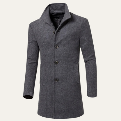 Classic Men's Wool Blend Winter Coat