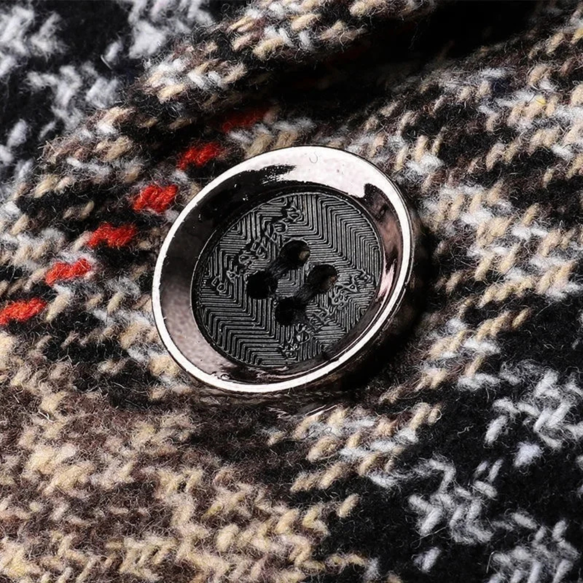 Traditional Plaid Tweed Men's Blazer Jacket
