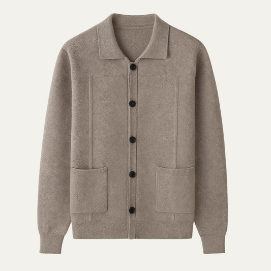 Men's Stylish Crew Neck Knit Cardigan Sweater - OutfitLondon