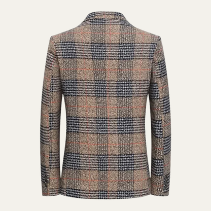 Traditional Plaid Tweed Men's Blazer Jacket