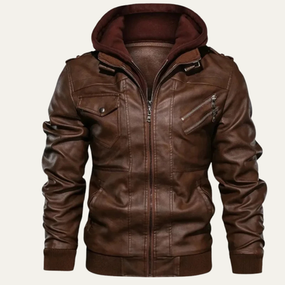 Classic Mens Retro Leather Biker Jacket - OutfitLondon