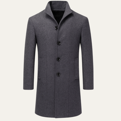 Classic Men's Wool Blend Winter Coat - OutfitLondon
