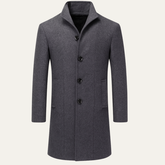 Classic Men's Wool Blend Winter Coat - OutfitLondon