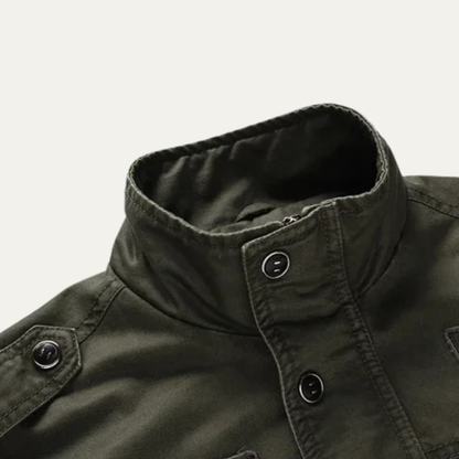 Classic Army Style Men's Khaki Jacket with Pockets