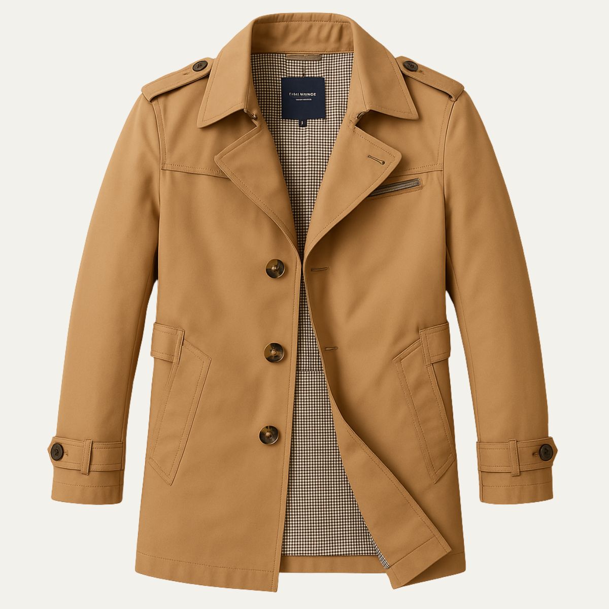 Classic Waterproof Long Trench Coat for Men
