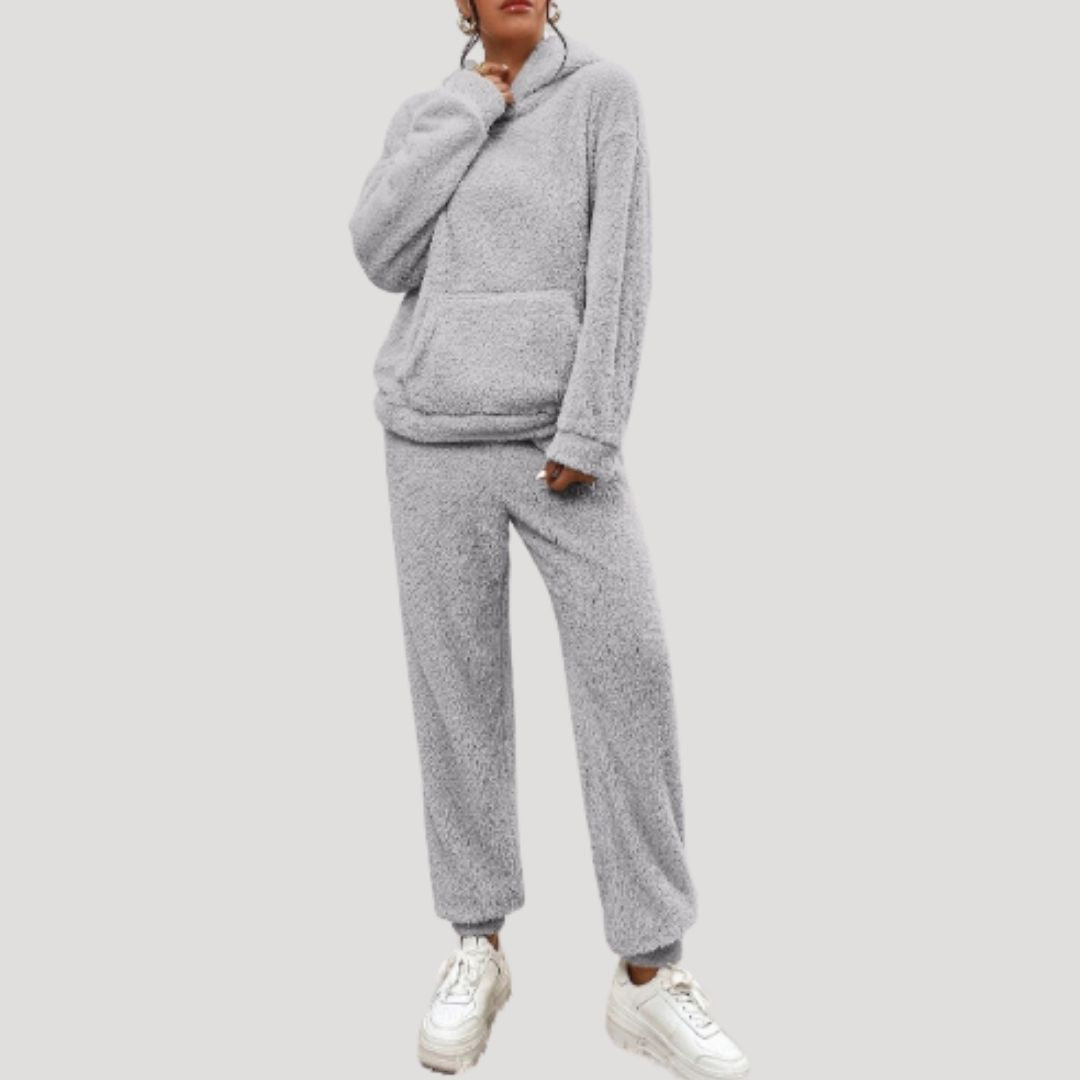 Cozy Ladies Fleece Jogger Suit Set