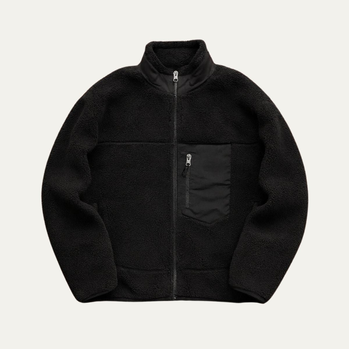 Warm Fleece Lined Mens Wool Coat