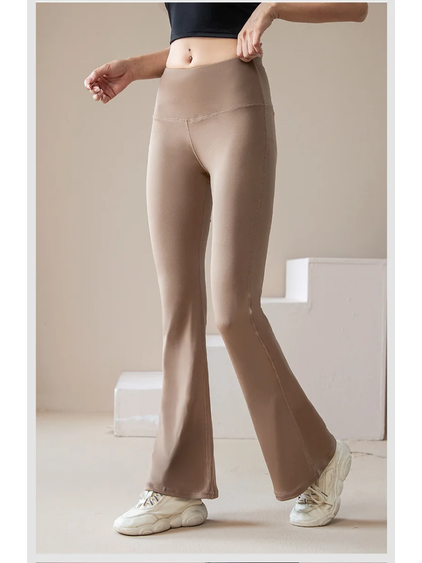 Relaxed Fit High Waisted Loose Leg Women's Pants