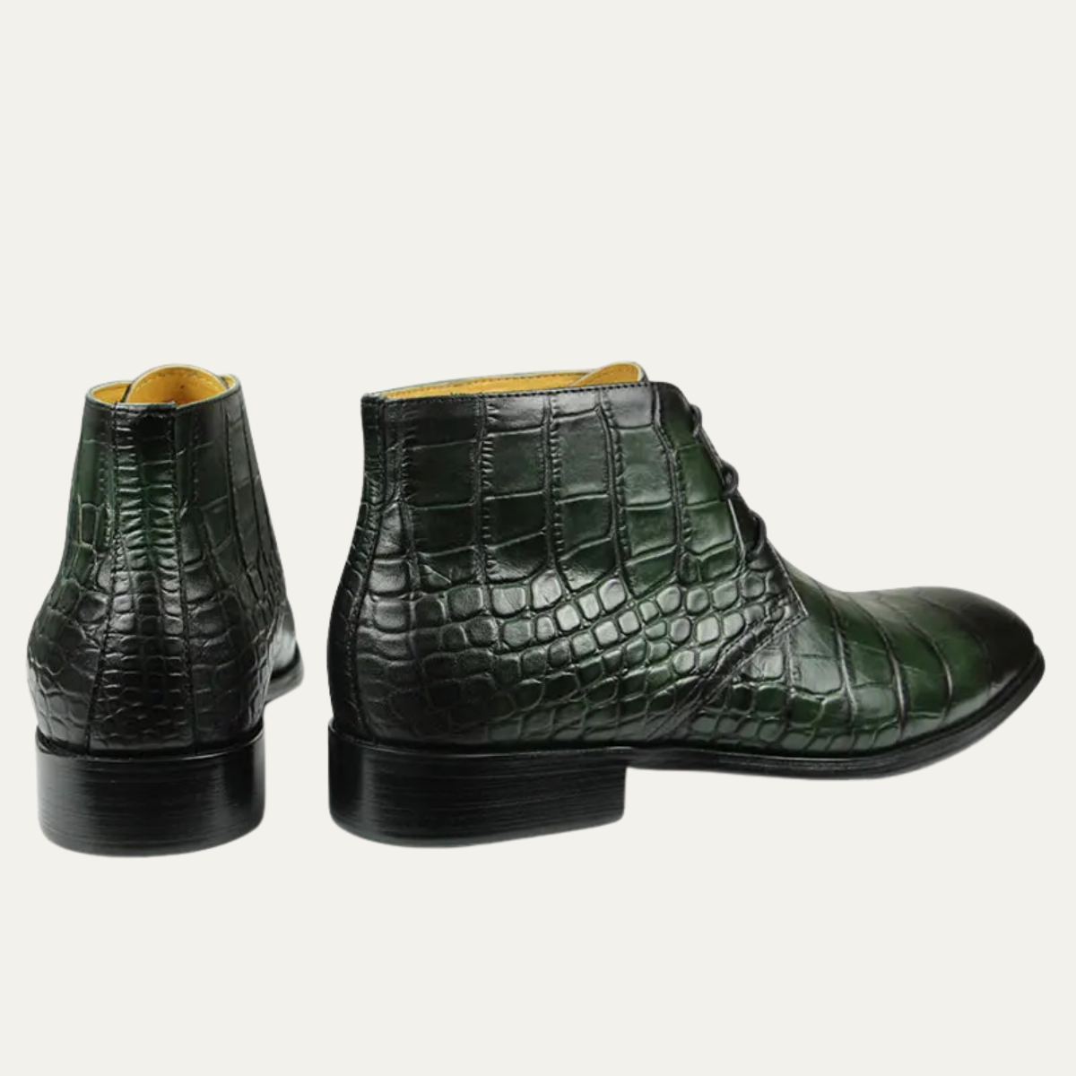 Stylish Men's Alligator Print Leather Boots