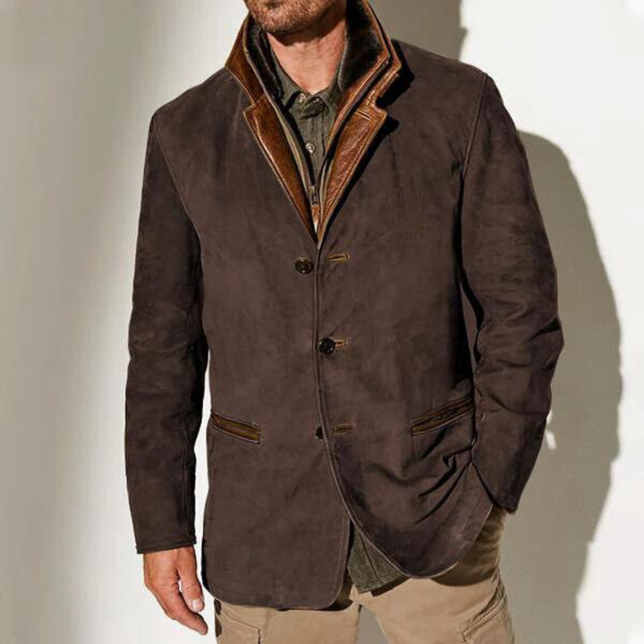 Classic Mens Long Sleeve Button Coat - OutfitLondon