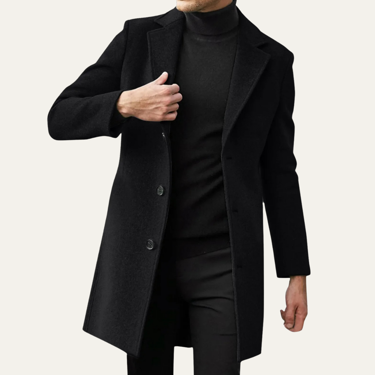 Warm Mens Slim Fit Wool Winter Coat