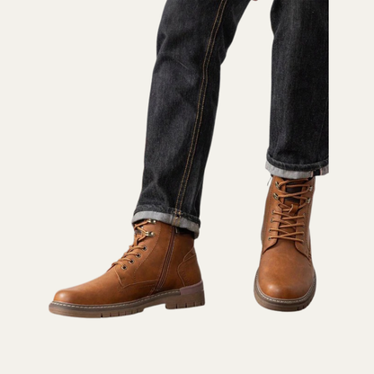 Tough Tactical Lace Up Ankle Boots with Rubber Sole
