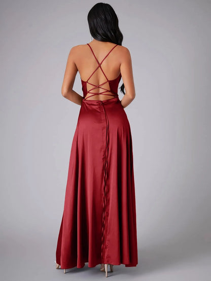 Women's Elegant Satin Maxi Dress