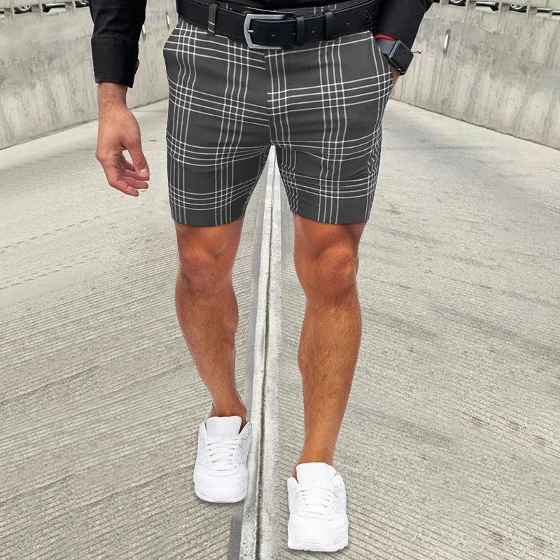 Relaxed Fit Plaid Shorts for Men