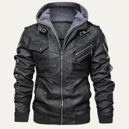 Classic Mens Retro Leather Biker Jacket
