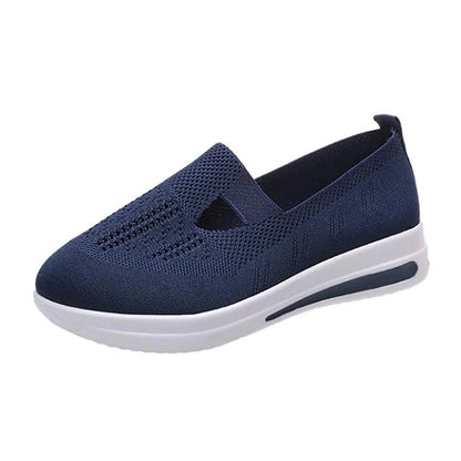 Women's Flyknit Flat Heel Round Toe Casual Walking Shoes