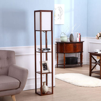 Sleek Floor Lamp With Book Storage