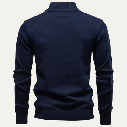 Men's Thick Cable Knit Quarter Zip Sweater