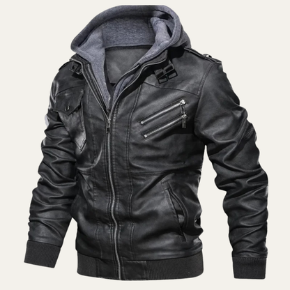 Classic Mens Retro Leather Biker Jacket