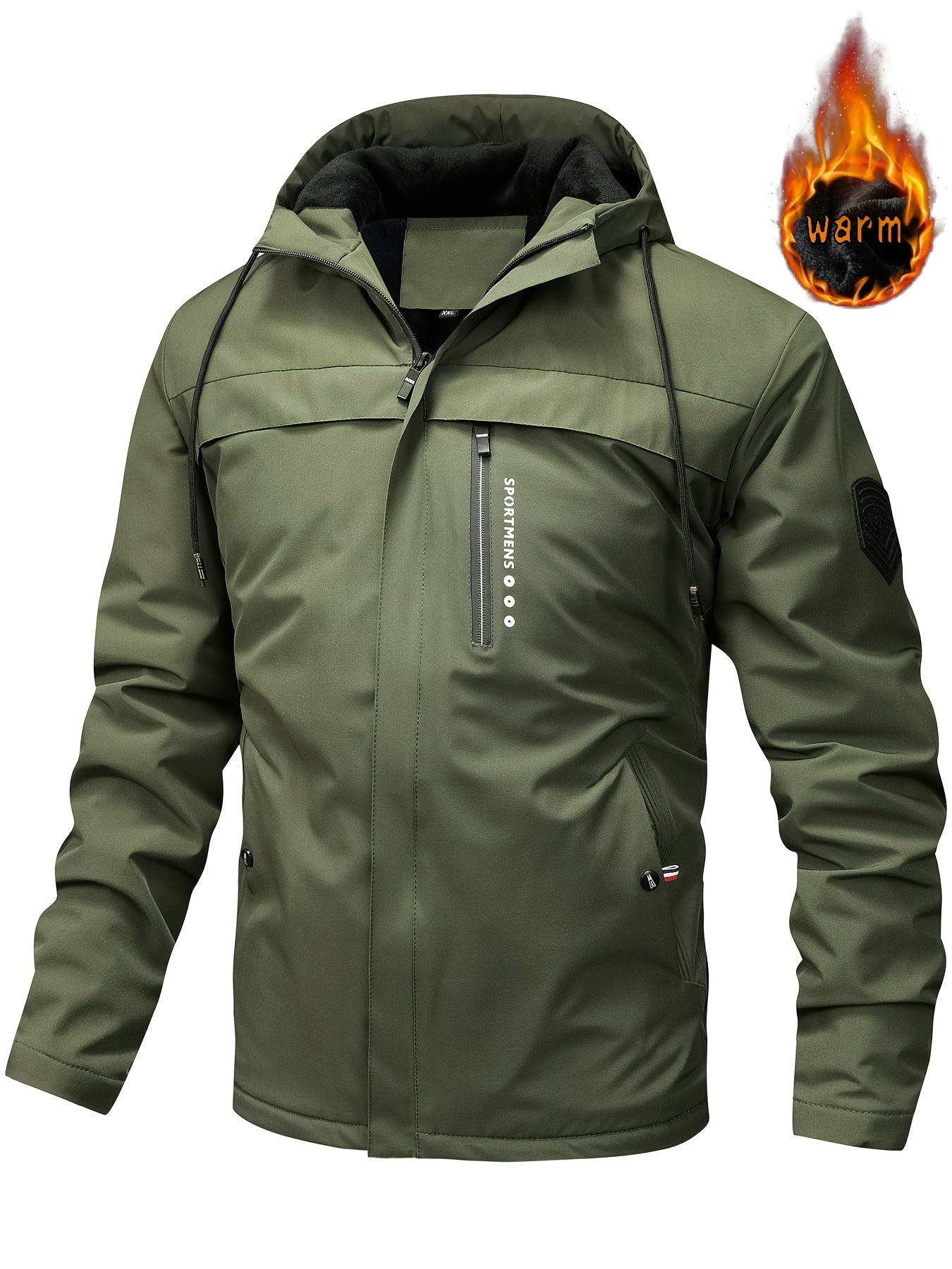Warm Water Resistant Mens Hoodie Outdoor Coat