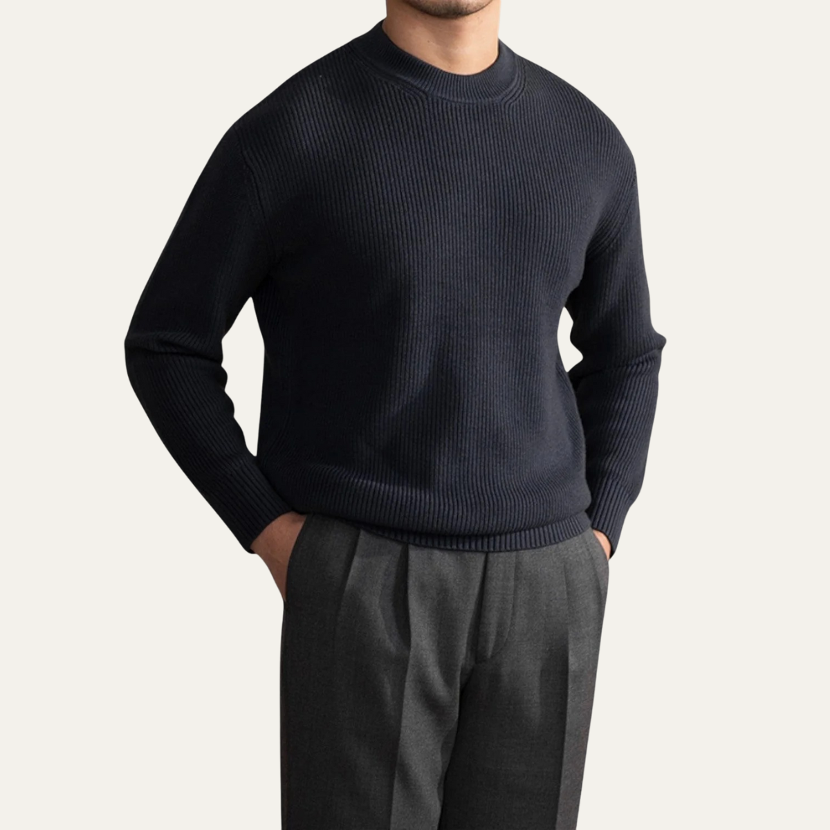Warm Men's Wool Crew Neck Sweater