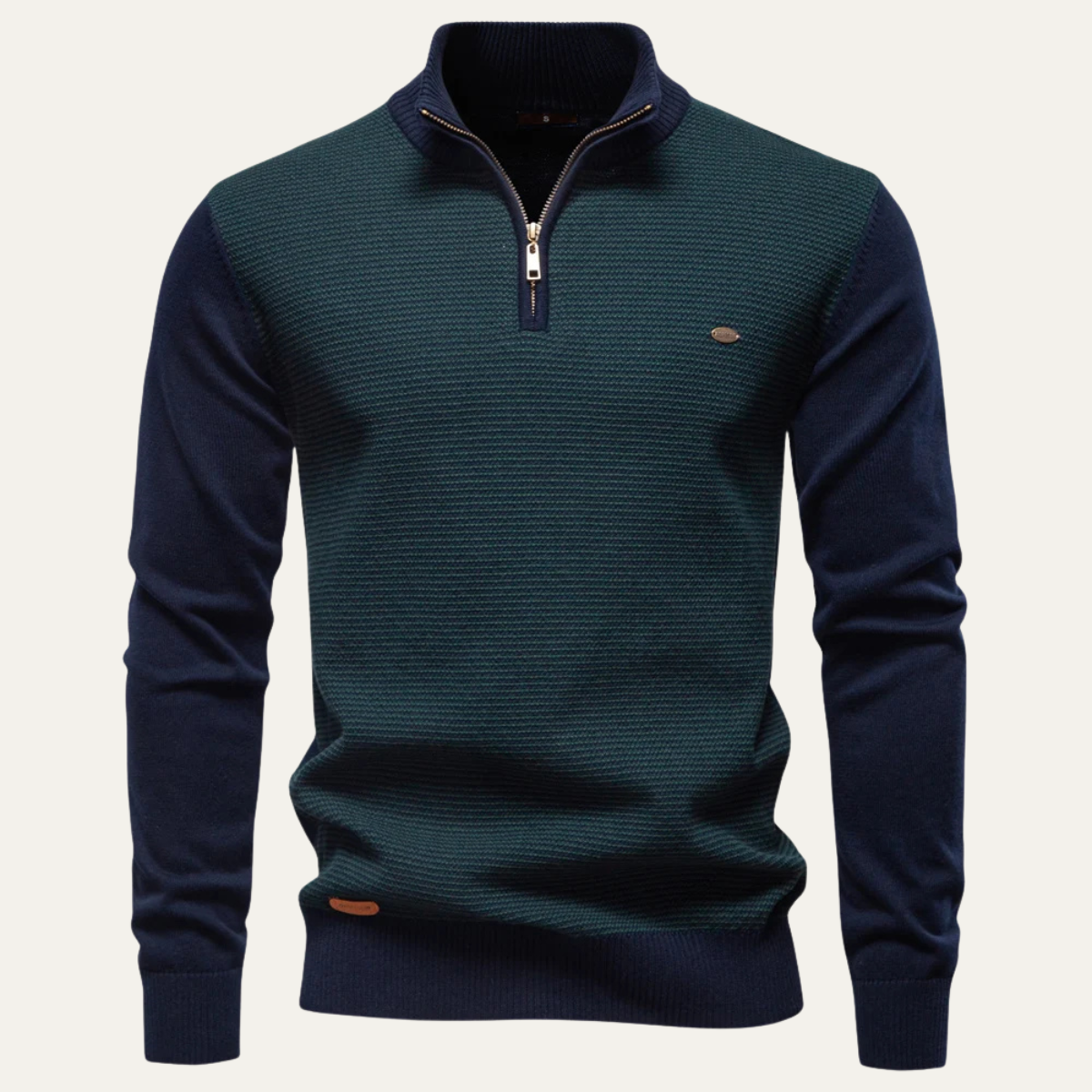 Men's Thick Cable Knit Quarter Zip Sweater - OutfitLondon