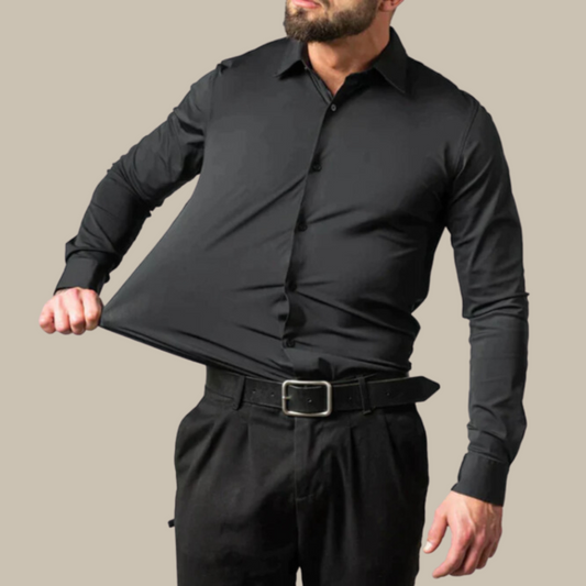 Relaxed Fit Mens Shirt - Soft Stretch Dress Shirt - OutfitLondon