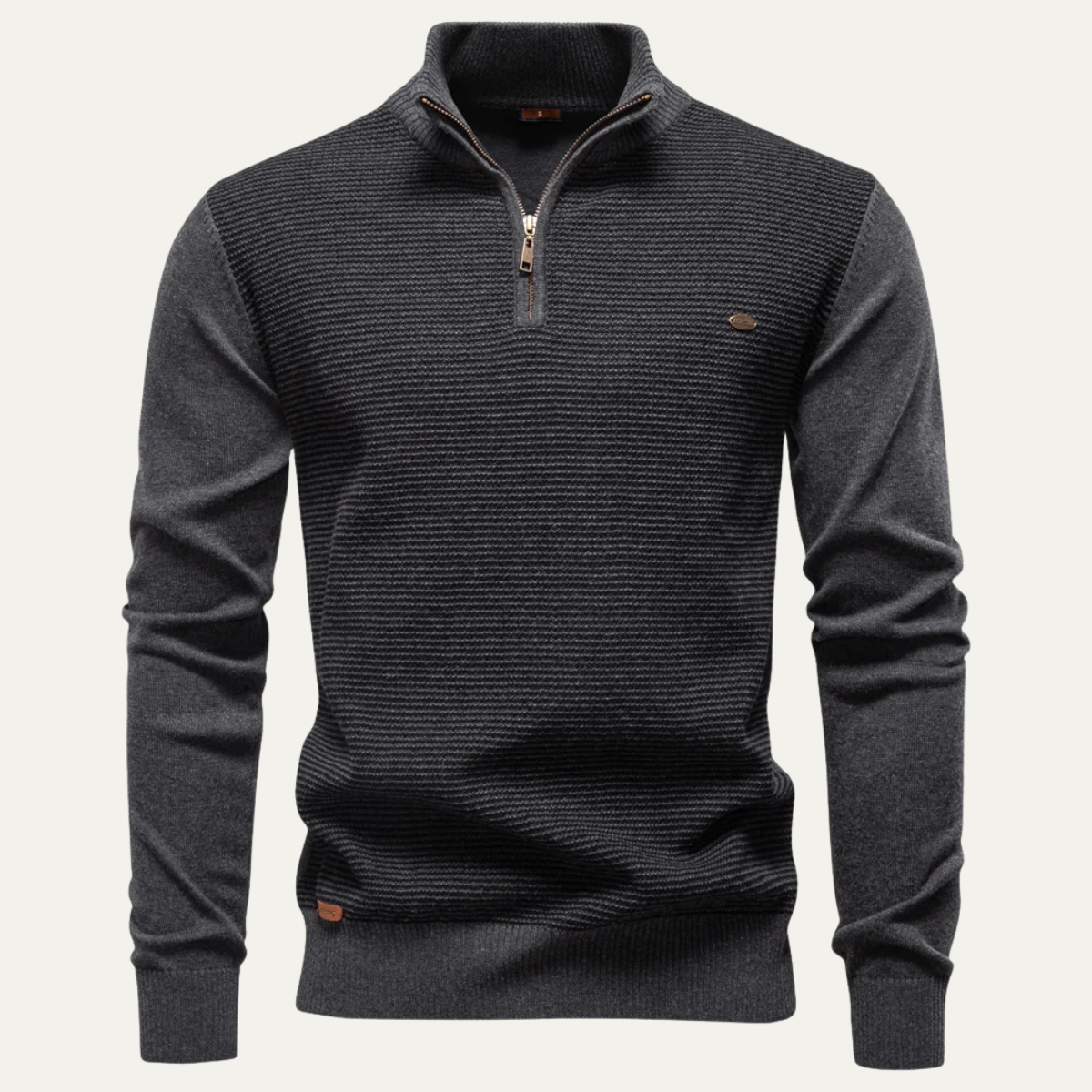 Men's Thick Cable Knit Quarter Zip Sweater