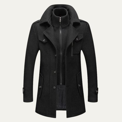 Stylish Men's Waterproof Trench Coat with Stand Collar