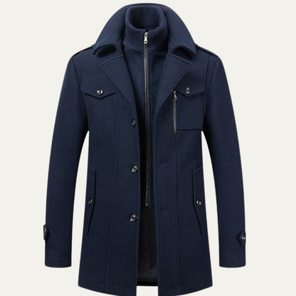 Stylish Men's Waterproof Trench Coat with Stand Collar