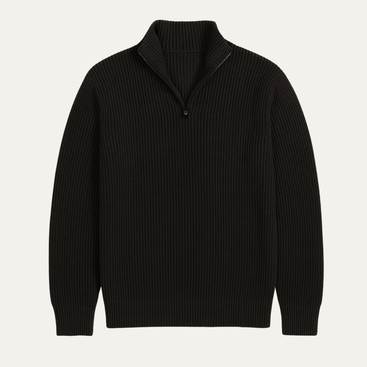 Warm Mens Merino Wool Sweater - Half Zip Pullover - OutfitLondon