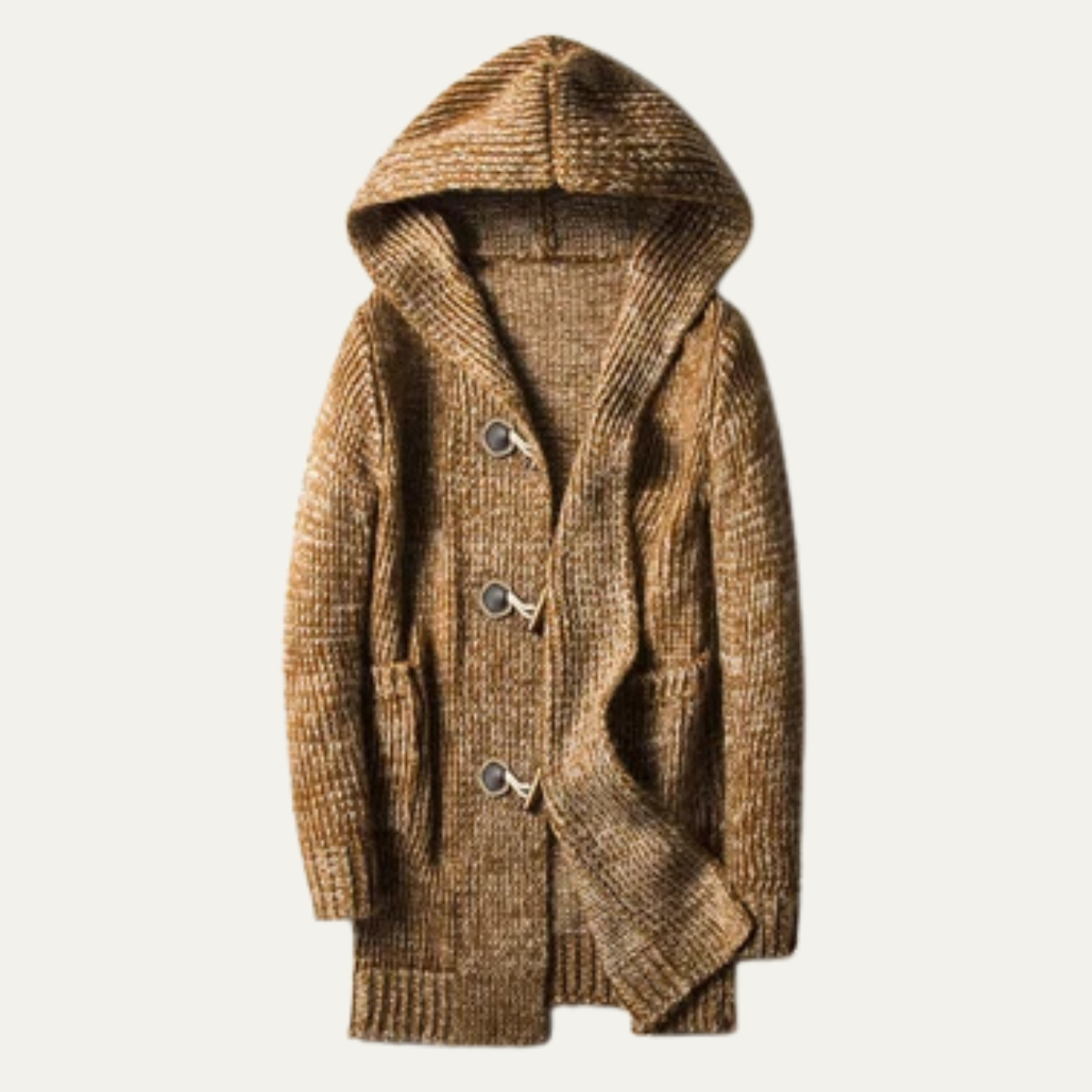Cozy Mens Thick Knit Hooded Cardigan Sweater - OutfitLondon