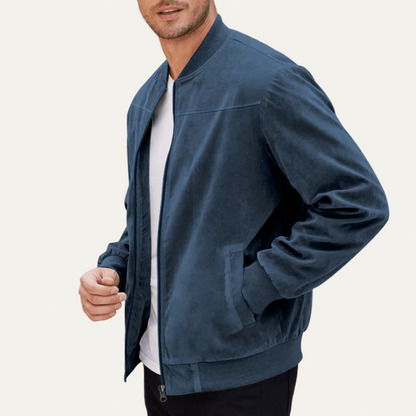Men's Faux Leather Bomber Coat
