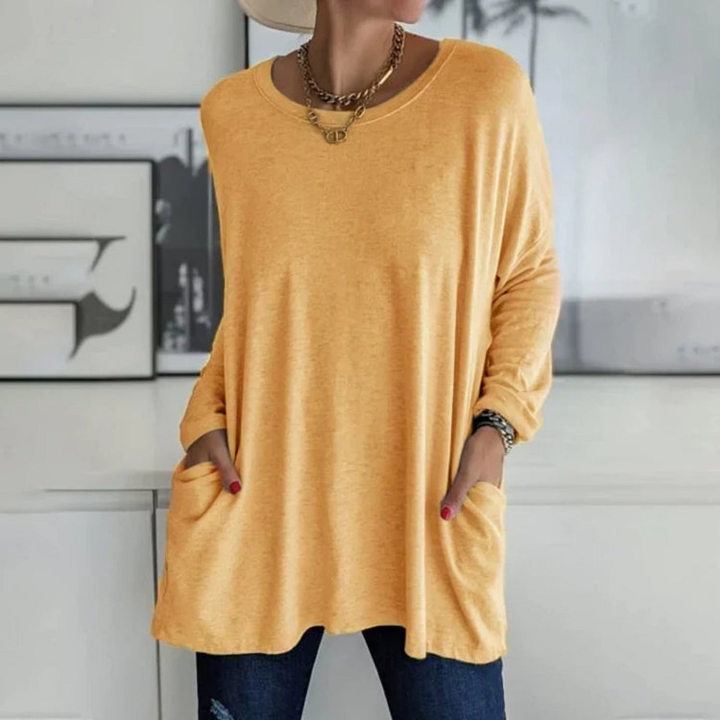 Cozy Oversized Sweater for Women with Handy Pockets