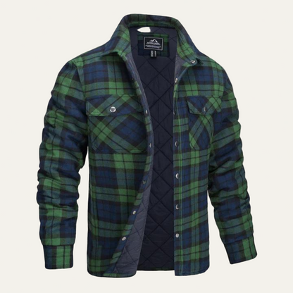 Warm Plaid Insulated Shirt Jacket for Men - OutfitLondon